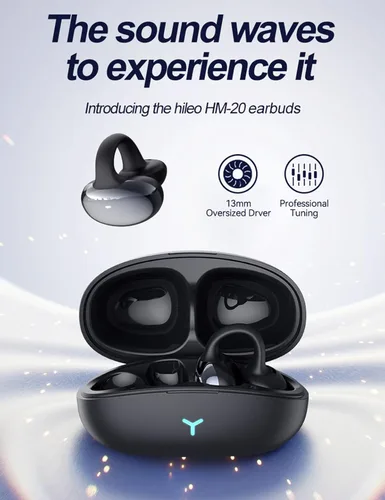 Miniatura 4 de Auriculares con clip de oreja abierta, auriculares inalámbricos Bluetooth 5.3 12 horas de reproducción, DT5.0 a prueba de fugas, micrófono