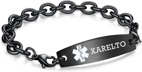 Miniatura 13 de LinnaLove Pulseras de identificación médica intercambiables Cadena de cable de acero inoxidable pulseras de alerta médica personalizables
