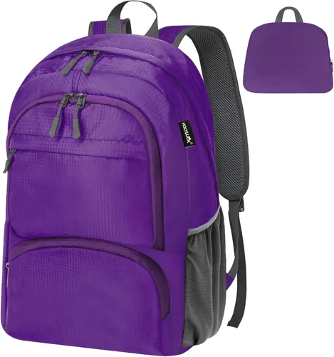 Miniatura 8 de HOLYLUCK Mochila plegable de senderismo ligera de 20L para hombres y mujeres, bolsa de hombro plegable al aire libre para viajes pequeños, naranja