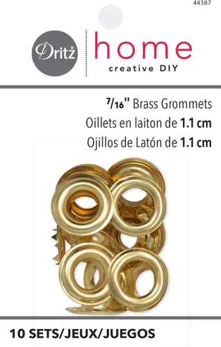 Miniatura 4 de Dritz Home 44388 Kit de ojales, 10 juegos con herramientas, 7/16 pulgadas, latón