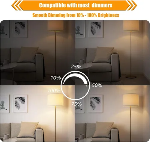 Miniatura 5 de Bombilla LED regulable T45 equivalente a 60 W, bombillas LED Edison vintage E26, bombilla decorativa tubular transparente, 2700 K, blanco suave, 750