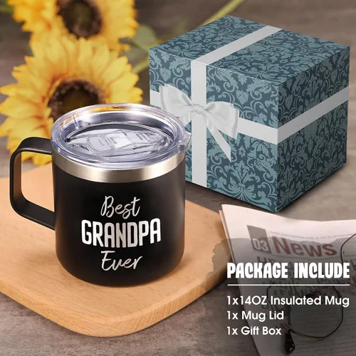 Miniatura 3 de Taza de café para papá, la mejor taza para abuelo de todos - Regalos de Navidad para papá, abuelo, abuelo, Paw Paw de los nietos - Taza de acero
