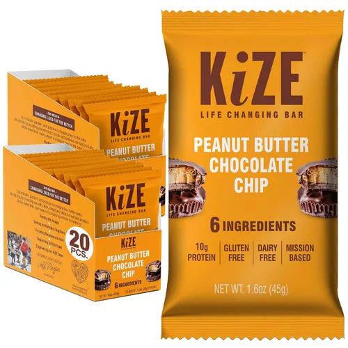 Miniatura 18 de KiZE Energy Bars - Barras energéticas de reemplazo de comidas con alto contenido de proteínas, a base de mantequilla de almendras, sin gluten, sin