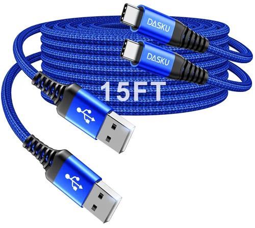 Miniatura 13 de Cable USB C a USB C extra largo de 100 W [paquete de 15 pies/2 unidades] Cable de carga rápida compatible con iPhone 17/17 Pro Max, iPhone 16 Negro