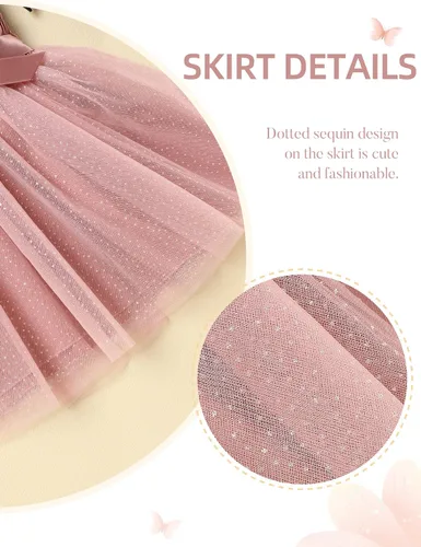 Miniatura 6 de Vestido tutú en capas para niñas pequeñas, sin mangas, vestido de tul de princesa para boda, fiesta de cumpleaños, 2-6T