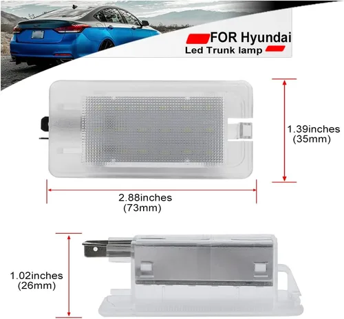 Miniatura 7 de Repuesto de luz LED para compartimento de equipaje para Hyundai Sonata Elantra Kia Forte Optima K5 6000K 18-SMD blanco maletero interior bombilla OEM