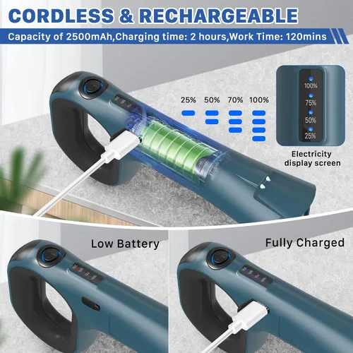 Miniatura 2 de Hillyfe Cepillo de parrilla para exterior, cepillo de parrilla recargable inalámbrico con 3 cabezales de cepillo, cepillos de limpieza eléctricos