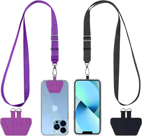Miniatura 15 de CACOE Cordón para Teléfono 2 Piezas Correa Ajustable para el Cuello, 4 Piezas Parches, Cordones para Teléfono de Poliéster Multifuncionales