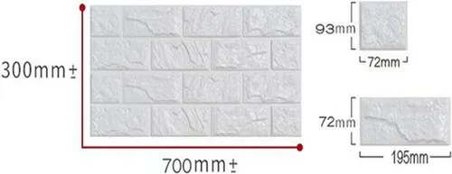 Miniatura 4 de Calcomanías de pared de ladrillo impermeables 3D de 27.56 x 11.81 pulgadas, paneles de pared autoadhesivos de espuma para TV, sala de estar