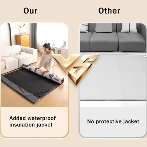 Miniatura 5 de JKGHK Leather Heated Floor Carpet, Infrared Floor Heater Mat, Portable Heated Area Rug with Adjustable Thermostat, Fast Heating Floor Heating System