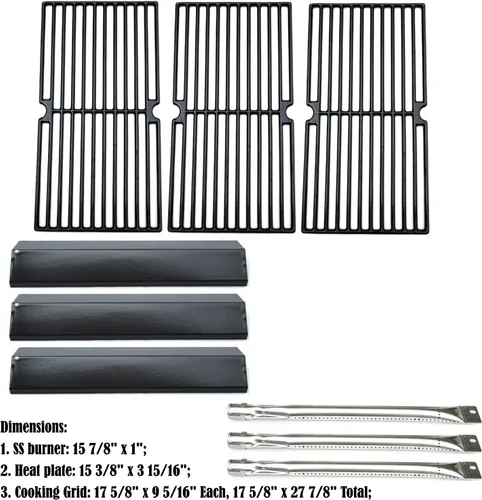 Miniatura 2 de Kit de piezas DG136 Reemplazo para parrilla de gas Brinkmann Pro Series 8300,810-8300-W 3 quemadores, placa de calor, rejilla de cocción