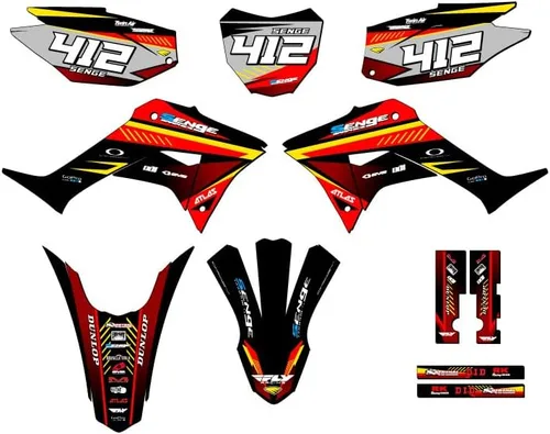 Miniatura 7 de Kit de base gráfica CRF 250 F Surge Black Senge 2019-2025 compatible con Honda