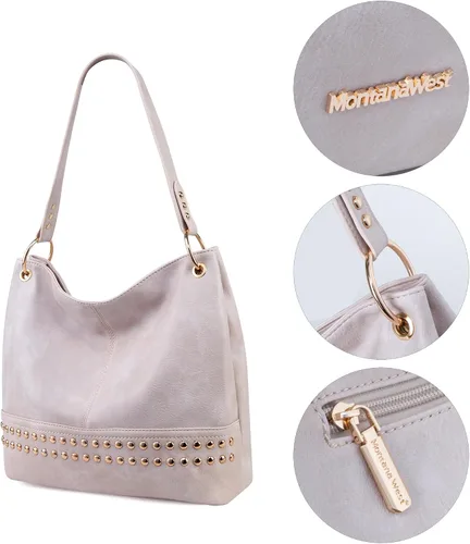 Miniatura 4 de Montana West Monederos para mujer, bolsos de hombro Hobo con cremallera Purses, with Zipper, Purses, with Zipper