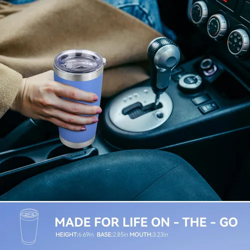 Miniatura 5 de Vaso Térmico de 20 oz de Acero Inoxidable Vasos Térmicos a Granel con Tapa Aislamiento de Doble Pared Tazas de Café Térmicas para Bebidas Calientes