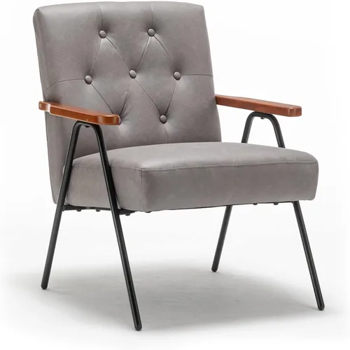 Miniatura 8 de UNICOO - Sillas decorativas modernas, sillón de mediados de siglo, sillas de sala de estar, silla de ocio con patas de metal, sillas laterales