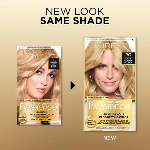 Miniatura 62 de L'Oreal Paris Superior Preference - Tinte permanente luminoso que desafía la decoloración, tinte para el cabello hasta 9 semanas de resplandor, 09