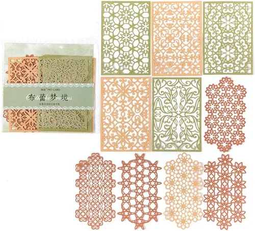 Miniatura 9 de Kit de papel para álbum de recortes, organizador de diario de collage redondo hueco, materiales para adultos, suministros de decoración de diario