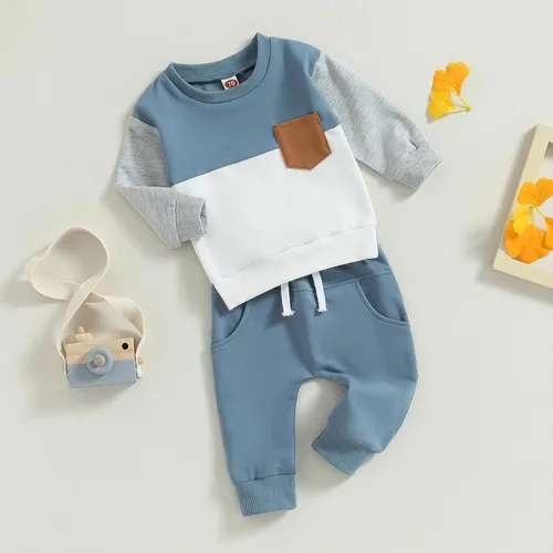 Miniatura 3 de FYBITBO Conjunto de ropa de bebé niño para bebé, sudadera con camiseta y pantalones deportivos para primavera, otoño e invierno