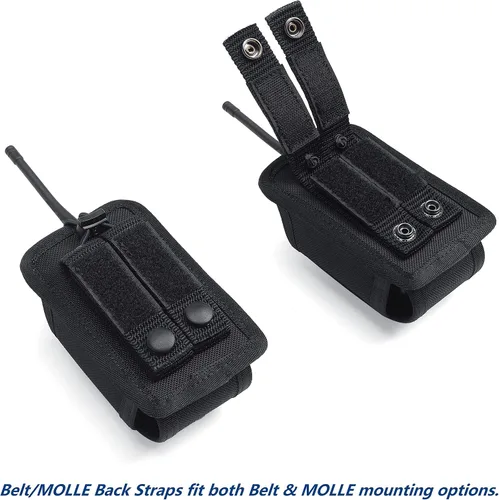 Miniatura 3 de TACNEX Funda de radio universal de dos vías, soporte de radio, bolsa para walkie talkies, funda táctica de nailon con correa Molle, clip de cinturón