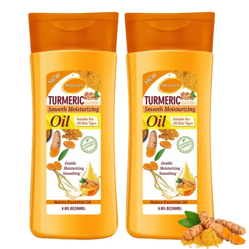 Miniatura 11 de Aceite corporal de cúrcuma de 6.8 fl oz para masaje e hidratación diaria, hidratación profunda con vitamina E, colágeno, aceite de cúrcuma para cara