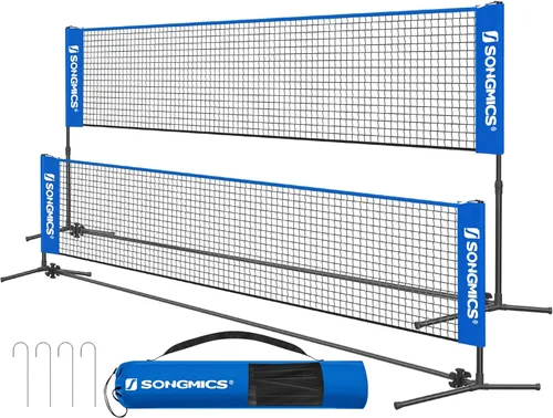 Miniatura 16 de SONGMICS - Red de bádminton ajustable en altura, red de voleibol, red de pickleball para tenis junior, niños, cancha interior y exterior, red