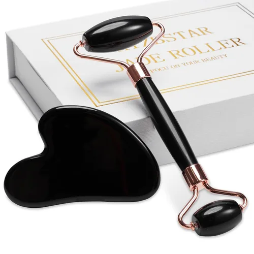 Miniatura 9 de Rodillo de jade para cara, masajeador facial para el cuidado de la piel, herramientas faciales Gua Sha para cara, cuello, ojos, reduce la hinchazón