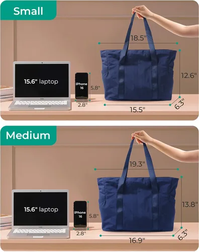 Miniatura 62 de BAGSMART Bolsa de mano para mujer con cremallera, bolsa de gimnasio con compartimentos, bolsa de trabajo para enfermera, baile, bolsa de yoga