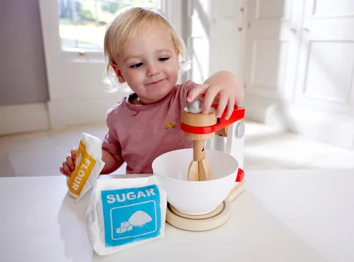 Miniatura 4 de Hape Wooden Mighty Mixer Kitchen Plaset Juguete educativo para hornear para preescolares a partir de 3 años