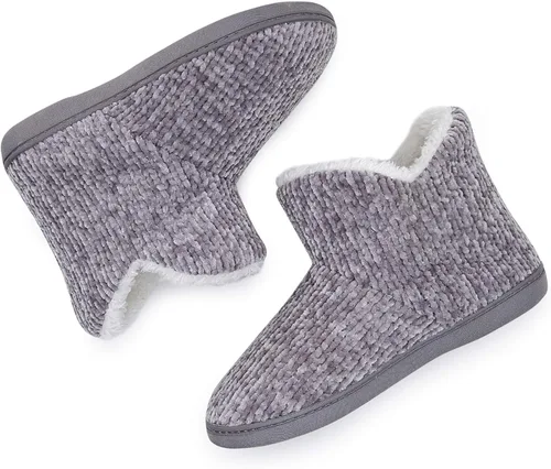 Miniatura 5 de pantuflas abrigadas de felpa, para interiores y exteriores, ideales para el invierno, para mujer, cómodas, botines