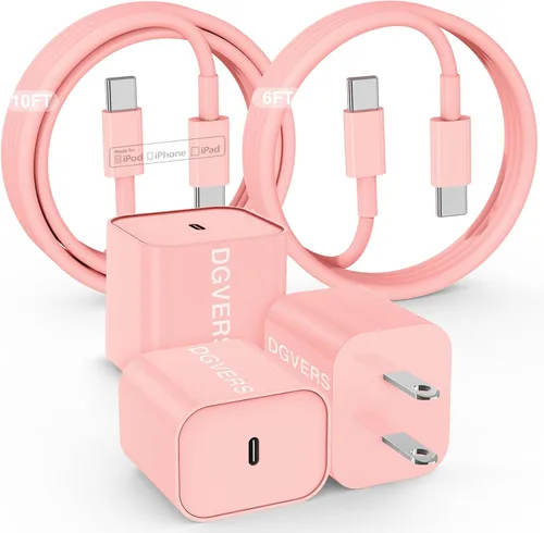 Miniatura 18 de Cargador rápido para iPhone 17 16 15, cable de carga rápida, 6+10 pies USBC a USBC y bloque tipo C de 20W para iPhone 17 Air, 16e, 17 16 15