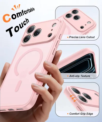 Miniatura 720 de FNTCASE Funda para iPhone 17 Pro: Fundas delgadas translúcidas de color azul claro compatibles con MagSafe, protección completa de la cámara