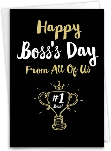 NobleWorks - Tarjeta de felicitación del día del jefe con sobre - Apreciación del jefe, tarjeta de gratitud para gerente, trabajo - Feliz día del