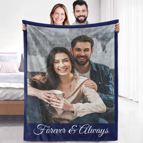 Miniatura 19 de Manta de fotos personalizada de forro polar, suave, cálida, mullida, regalos personalizados para parejas, novio, novia, manta con fotos 4 fotos