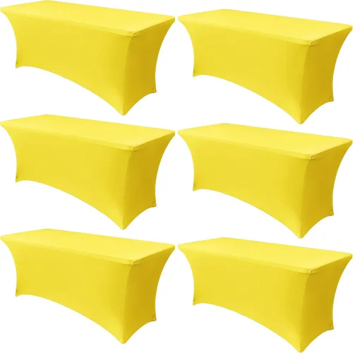 Miniatura 27 de Obstal Paquete de 6 Fundas de Mesa Elásticas de Spandex para Mesas de 6 Pies - Mantel Rectangular Universal Ajustado de 6 Pies Protector para Bodas