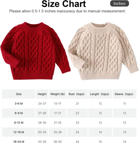 Miniatura 7 de PATPAT Baby Pullover Crewneck Sweater Long Sleeve Solid Color Infant Fall Winter Warm Clothes