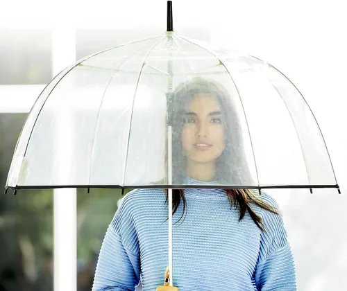 Miniatura 3 de ShedRain Bubble Umbrella See Through, Rain & Windproof Umbrella - Perfect for Weddings, Prom, Outdoor Events - Automatic Open, Flower Print