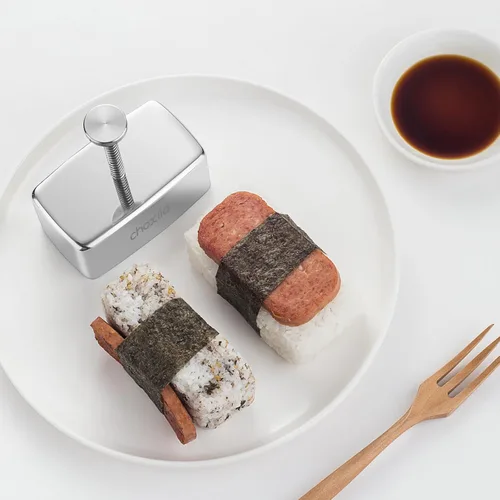 Miniatura 6 de choxila Molde Musubi de acero inoxidable, antiadherente para spam, molde de Musubi para hacer Musubi, kit de prensa onigiri para niños, Bento