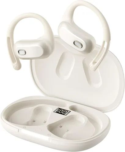 Miniatura 10 de Auriculares abiertos, colgador de oreja de silicona, sonido panorámico de 360 grados, conducción de aire, pantalla LED, IPX7 impermeable