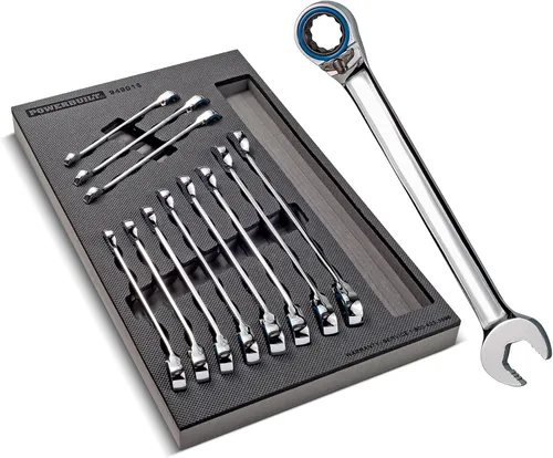 Miniatura 14 de Powerbuilt Juego de 4 llaves métricas para tuercas acampanadas, tamaño incluye llave de tuerca de 0.354 in x 0.394 in, 0.433 in x 0.472 in, 0.512 in