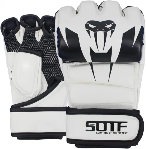 Miniatura 10 de SOTF Guantes de boxeo para adultos, guantes de entrenamiento de artes marciales mixtas, guantes de boxeo de lucha y dedos abiertos para mujeres