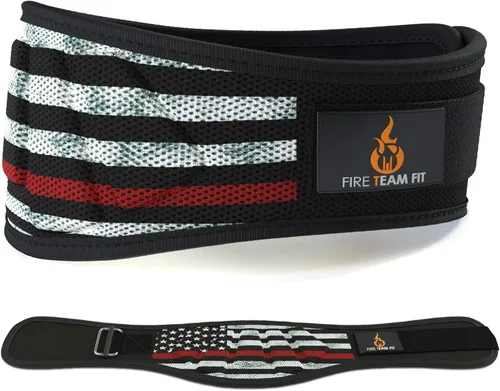 Miniatura 13 de Cinturón para levantamiento de pesas Fire Team Fit, para hombres y mujeres, de 6 pulgadas, soporte de espalda para fisicoculturismo y fitness, ideal