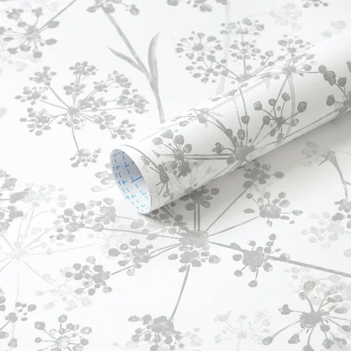 Miniatura 16 de Safiyya Papel tapiz floral para despegar y pegar, papel de contacto azul y blanco, papel tapiz bohemio para dormitorio, papel de pared de peonía