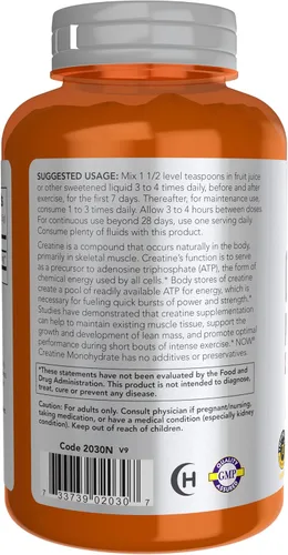 Miniatura 3 de NOW Foods Nutrición Deportiva, Polvo de Monohidrato de Creatina, Construcción de Masa*/Producción de Energía*, 8 onzas