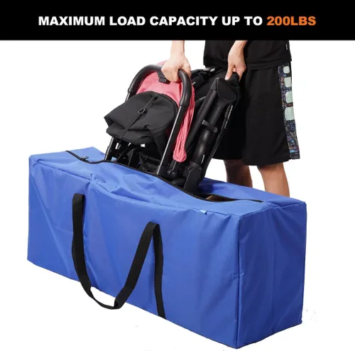 Miniatura 3 de COOLBEBE Bolsa de lona deportiva Bolsa de equipaje de viaje extra grande con cremallera mejorada, duradera y resistente al agua, Azul Patchwork