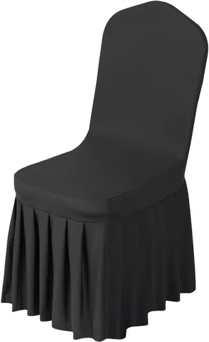 Miniatura 31 de VEVOR 150 fundas blancas para sillas de poliéster y elastano, fundas elásticas para bodas, fiestas, comedor, banquetes, sin pinzas, 150