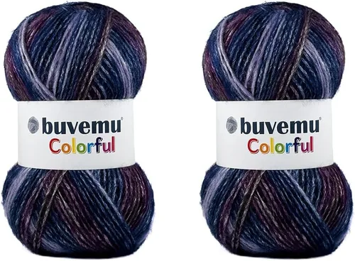 Miniatura 14 de Colorful Self-Striping Multicolor Fuzzy with Subtle Sheen Yarn, 56% Polyester 44% Acrylic, Each 3.53Oz(100gr) / 252yds(230m) (No.1) (Zebra)