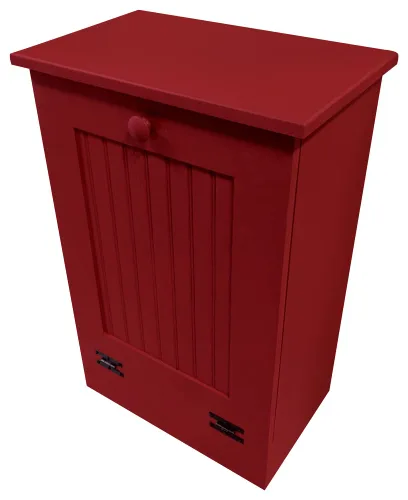 Miniatura 6 de Soporte para cubo de basura/reciclaje de basura rebatible de madera, Pino, S Sólido - Cottage White