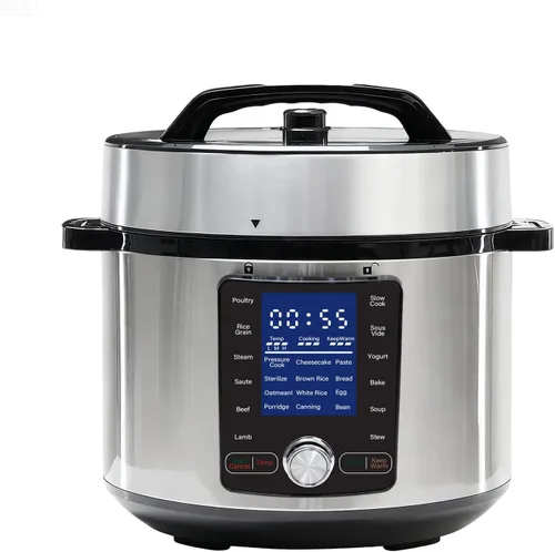 NEWBULIG Olla a presión eléctrica de 6.3 cuartos de galón, presión múltiple de acero inoxidable, olla de cocción lenta 24 en 1 para arroz, estofado