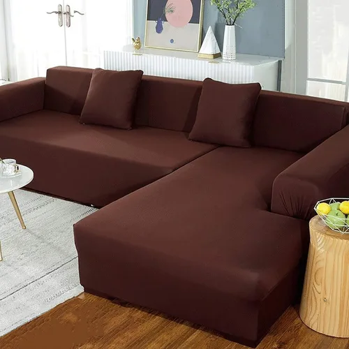 Fundas de sofá modular, 1 funda de sofá en forma de L, fundas de muebles suaves tipo L, tela de poliéster elástica (sofá L, comprar 2 piezas) (Color