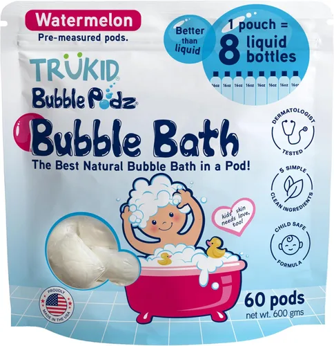 Miniatura 11 de TruKid Bubble Podz - Baño de burbujas para niños, niños pequeños y bebés, bomba de baño suave y refrescante sin lágrimas para piel sensible